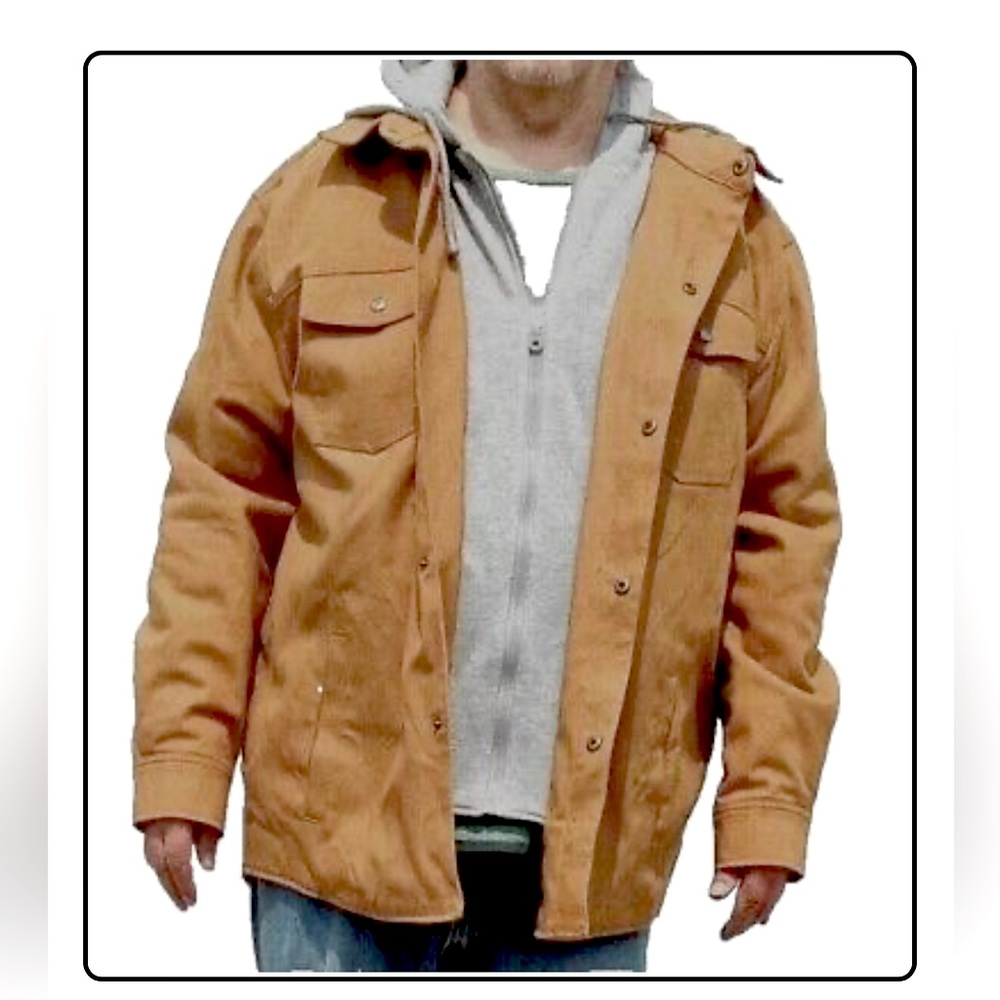 Craftsman Workwear Tan Mustard Gold Fleece Lined Heavy Canvas Trucker Jacket XL